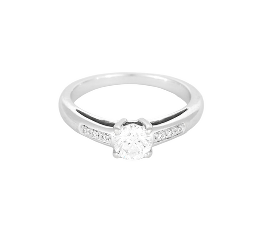 Bague 48 Mauboussin- Tu es le Sel de ma vie N°5 - Bague solitaire en or gris et diamants 58 Facettes DDV13879-1