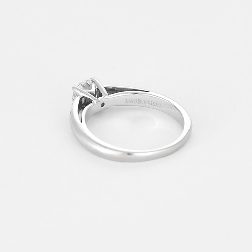 Bague 48 Mauboussin- Tu es le Sel de ma vie N°5 - Bague solitaire en or gris et diamants 58 Facettes DDV13879-1