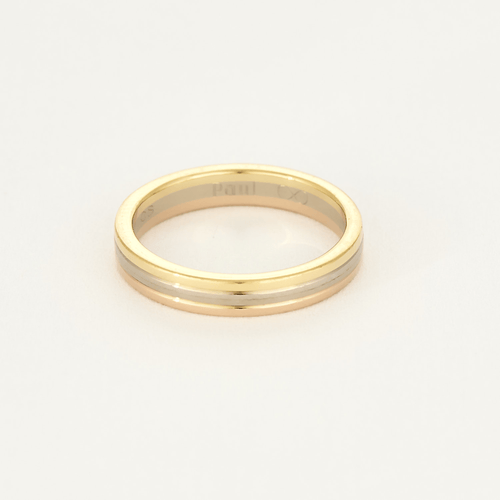 Bague 52 Cartier - Vendôme - Alliance godronné en or de trois couleurs. 58 Facettes DV17684-2