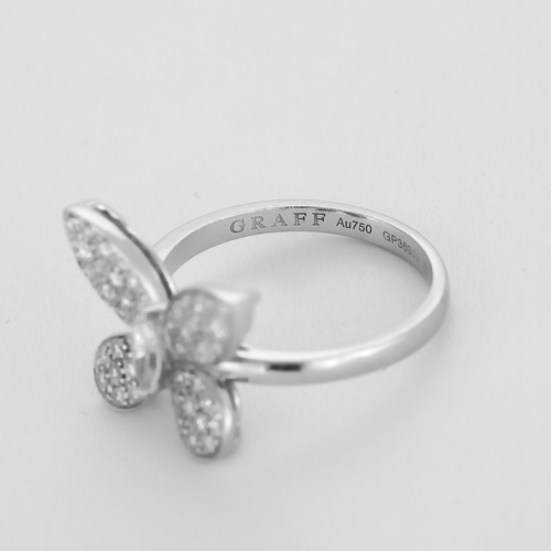Bague 52 Graff - Butterfy - Mini bague en or gris et diamants 58 Facettes DV19643-3