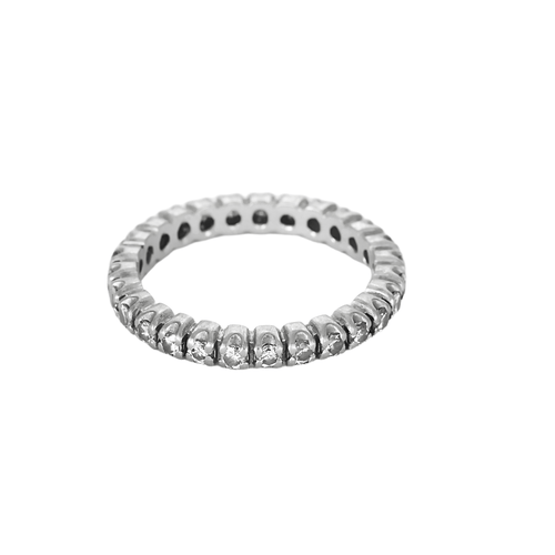 Bague 48 Alliance américaine en or blanc et diamants 58 Facettes DV20978-1-48-2