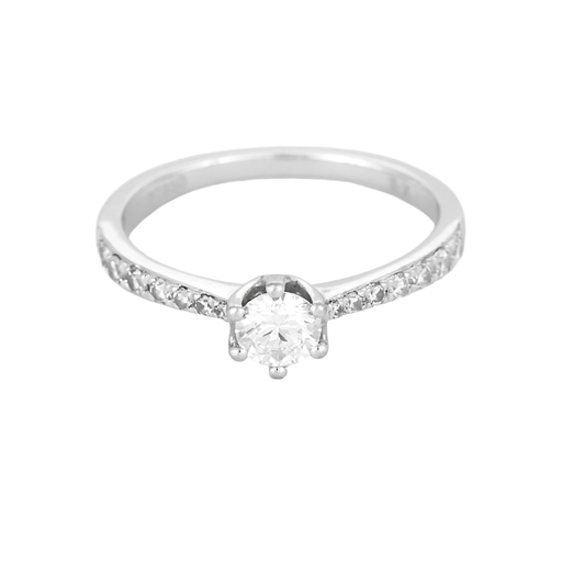 Bague 52 Bague solitaire en platine et diamants 58 Facettes DV13718-3-52-1
