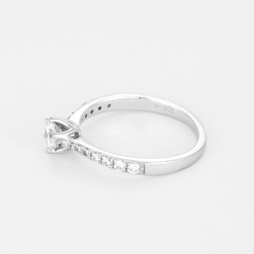 Bague 52 Bague solitaire en platine et diamants 58 Facettes DV13718-3-52-1