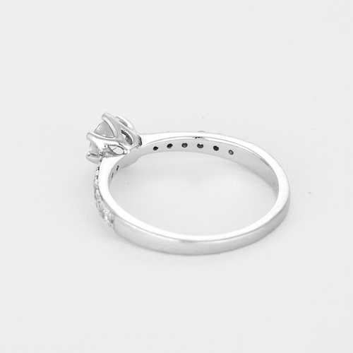 Bague 52 Bague solitaire en platine et diamants 58 Facettes DV13718-3-52-1