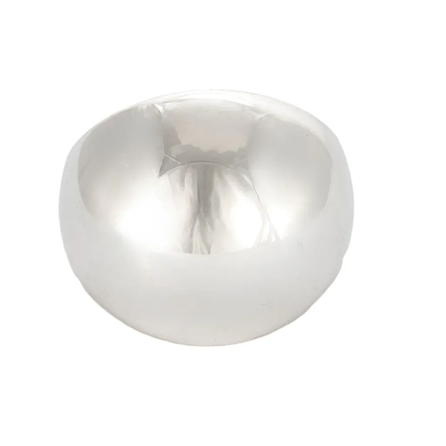 Bague 54 HERMES - Quark - Bague boule en argent et caoutchouc orange 58 Facettes DV20595-2