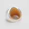 Bague 54 HERMES - Quark - Bague boule en argent et caoutchouc orange 58 Facettes DV20595-2