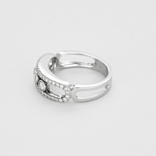 Bague 53 Messika  Bague Move Classique Pavée en or blanc et diamants 58 Facettes DV6731-5-53-2