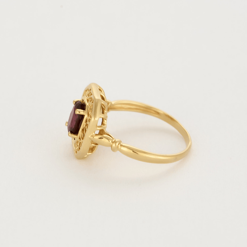 Bague 53 Bague en or jaune et grenat almandin 58 Facettes DV20601-1