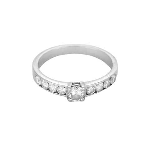 Bague 55 Bague solitaire en or gris et diamants 58 Facettes DV20805-2-DV0882-1