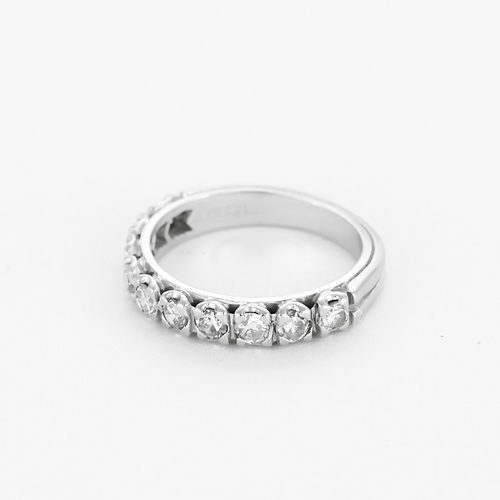 Bague 52 Demie Alliance en or gris et diamants 58 Facettes DV20989-1