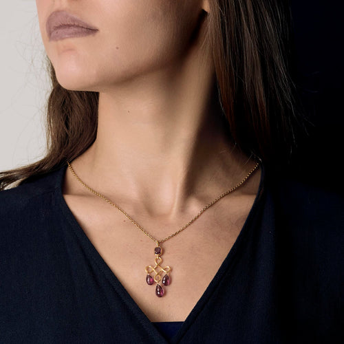 Pendentif Marie Helene de Taillac - Pendentif girandole en or jaune et tourmaline rose 58 Facettes DV3020-29