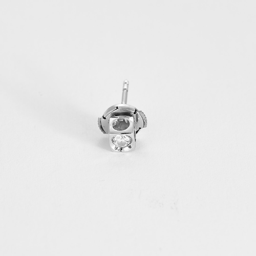 Boucles d'oreilles DINH VAN - Le Cube - Paire de Boucles d'Oreilles en or gris et diamant 58 Facettes DDV21154-3