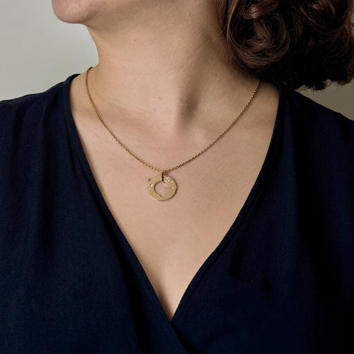 Pendentif DINH VAN - Cible - Pendentif en or jaune et diamants 58 Facettes DV13620-2