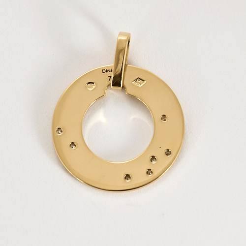 Pendentif DINH VAN - Cible - Pendentif en or jaune et diamants 58 Facettes DV13620-2