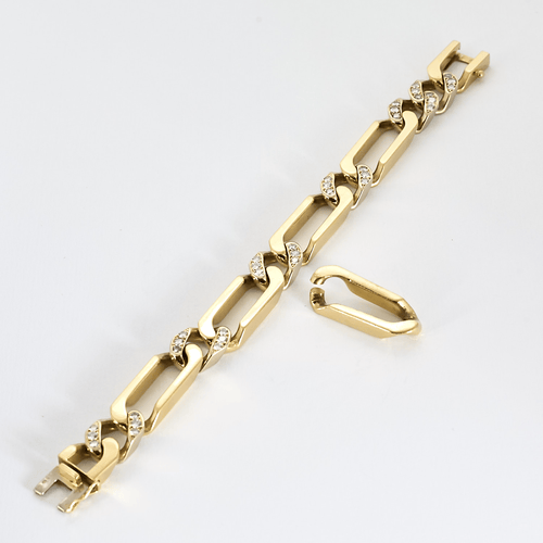 Bracelet VAN CLEEF & ARPELS - Rare Bracelet maille cheval en or jaune et diamants 58 Facettes DV14032-2