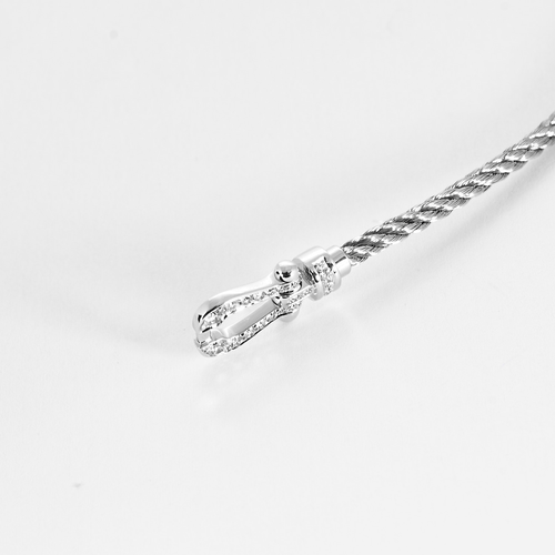 Bracelet Fred - Force 10 - Mini modèle - Bracelet en or blanc, acier et diamants 58 Facettes DV21164-2