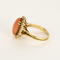 Bague 55 Bague en or jaune corail rouge entourage diamants 58 Facettes DV0378-5