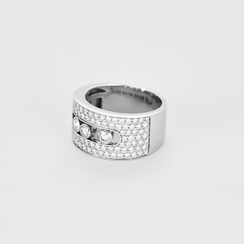Bague 54 Messika - Move noa- Grand Modèle - Bague en or gris et diamants 58 Facettes DV20019-1