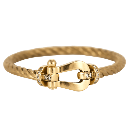 Bracelet FRED - FORCE 10 - Grand Modèle - Bracelet en or jaune et diamants 58 Facettes DV21289-4