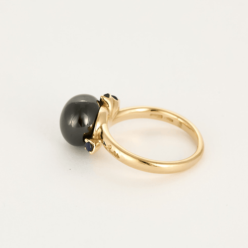 Pomellato Capri  - Anillo de oro rosa, cerámica negra y zafiros
