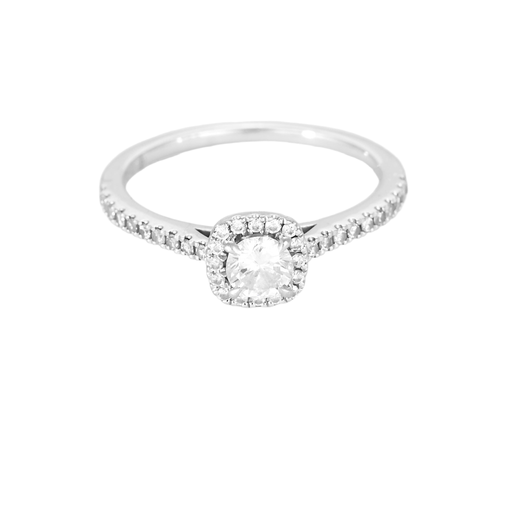 Bague 49 ZEINA - Sienne - Bague de fiançaille en platine et diamants 58 Facettes DV21460-1-49-2