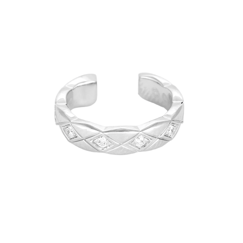 CHANEL -  Coco Crush - Monoörhänge i vitt guld och diamanter