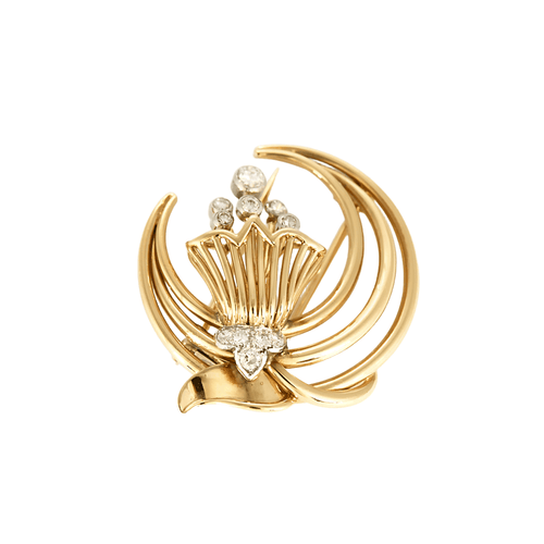 Broche Broche en or jaune et or gris, diamants 58 Facettes DV21132-2