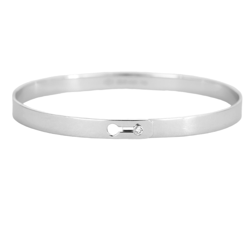 Bracelet Dinh Van - Serrure -Bracelet  en or gris et diamant 58 Facettes DV20355-1