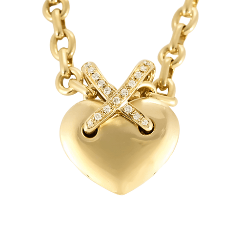 Collier CHAUMET - Lien - Collier et pendentif Coeur en or jaune et diamants 58 Facettes DV21289-1