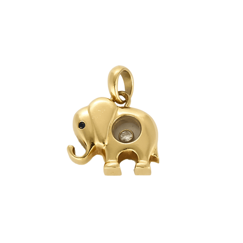 Pendentif CHOPARD - Happy Diamond - Pendentif Elephant en or jaune, saphir et diamant 58 Facettes DDV20401-3