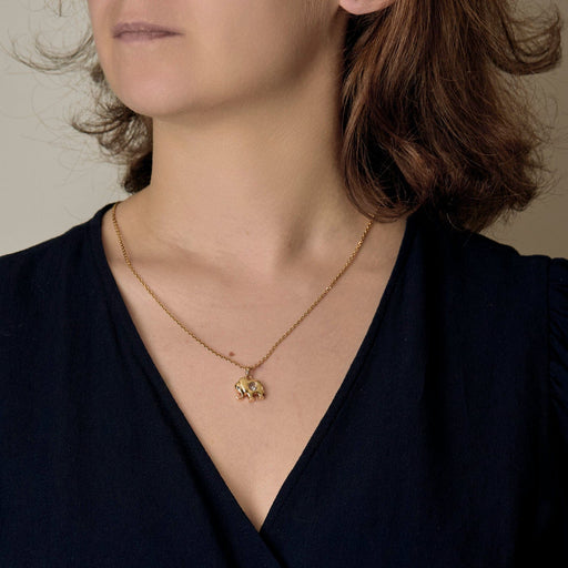 Pendentif CHOPARD - Happy Diamond - Pendentif Elephant en or jaune, saphir et diamant 58 Facettes DDV20401-3