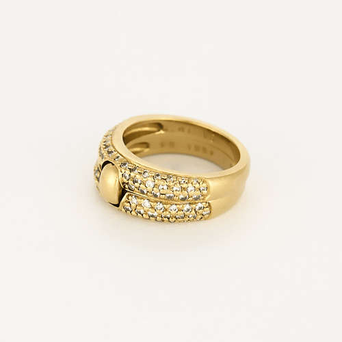 Bague 53 A. ROUVRE - Bague double anneaux en or jaune et diamants 58 Facettes DV21812-1-53-2