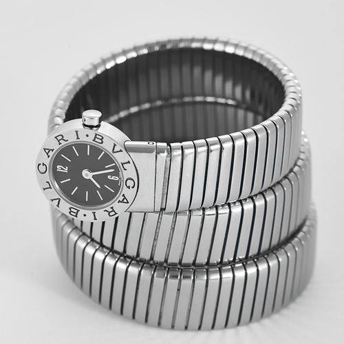 Montre BVLGARI - Montre Serpenti Tubogas - Montre en acier à boitier rond à mouvement quartz 58 Facettes DV19769-6