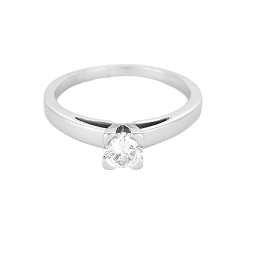 Bague 52 Bague solitaire en or gris et diamant 58 Facettes DV21344-1