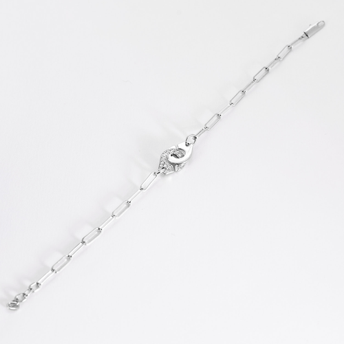 Bracelet Dinh Van Menottes R10 - Bracelet en or gris, Diamants 58 Facettes DV21154-1