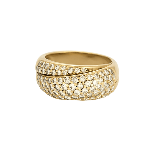 Bague 51 Bague croisée en or jaune et diamants 58 Facettes DV21812-4-51-2