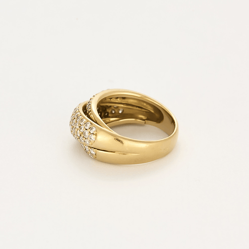 Bague 51 Bague croisée en or jaune et diamants 58 Facettes DV21812-4-51-2