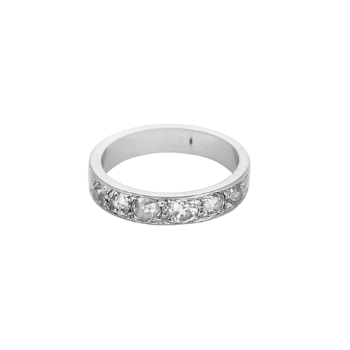 Bague 50 Alliance en or gris et diamants taille ancienne 58 Facettes DV18419-1