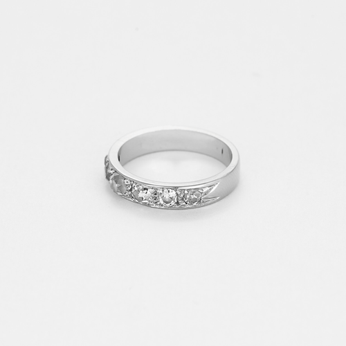 Bague 50 Alliance en or gris et diamants taille ancienne 58 Facettes DDV18419-1