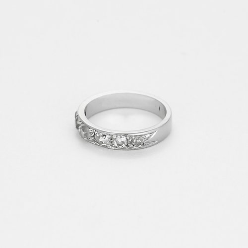 Bague 50 Alliance en or gris et diamants taille ancienne 58 Facettes DV18419-1