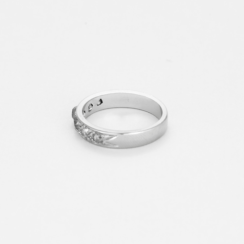 Bague 50 Alliance en or gris et diamants taille ancienne 58 Facettes DV18419-1