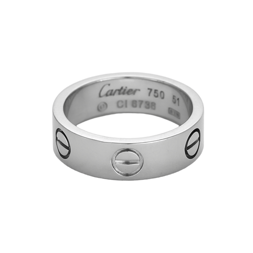 CARTIER – LOVE – Klassinen malli. Vihkisormus valkokultaa