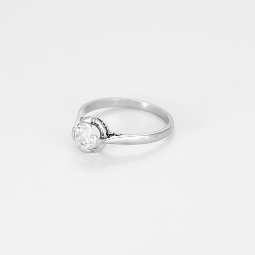 Bague 54 Bague solitaire platine et diamant taille ancienne 58 Facettes DV21635-3