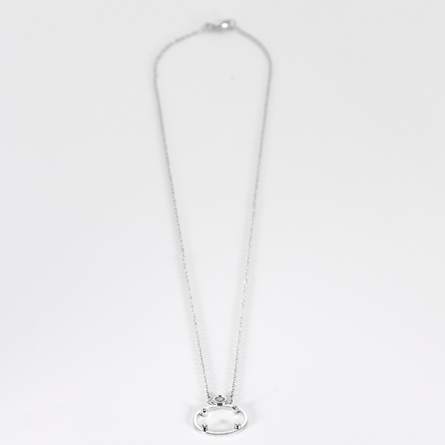 Collier Collier moderniste en or gris et diamants 58 Facettes DV22506-1