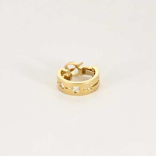 Boucles d'oreilles DINH VAN - Mono Créole Pulse en or jaune et diamants 58 Facettes DDV21222-1