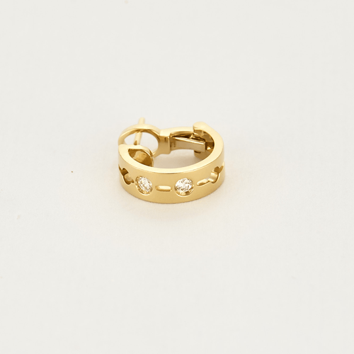 Boucles d'oreilles DINH VAN - Mono Créole Pulse en or jaune et diamants 58 Facettes DV21222-1