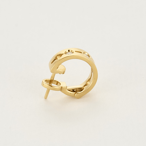 Boucles d'oreilles DINH VAN - Mono Créole Pulse en or jaune et diamants 58 Facettes DDV21222-1