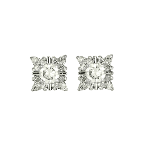 Par minđuša od belog zlata 14K i dijamanata