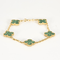 Bracelet Van Cleef & Arpels Bracelet Vintage Alhambra 5 motifs en or jaune et malachite 58 Facettes DV14259-2