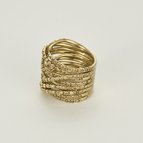 Stern- Zephyr - Ring i gult guld och diamanter